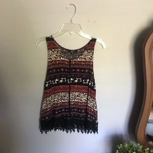 Papaya aztec print tank top